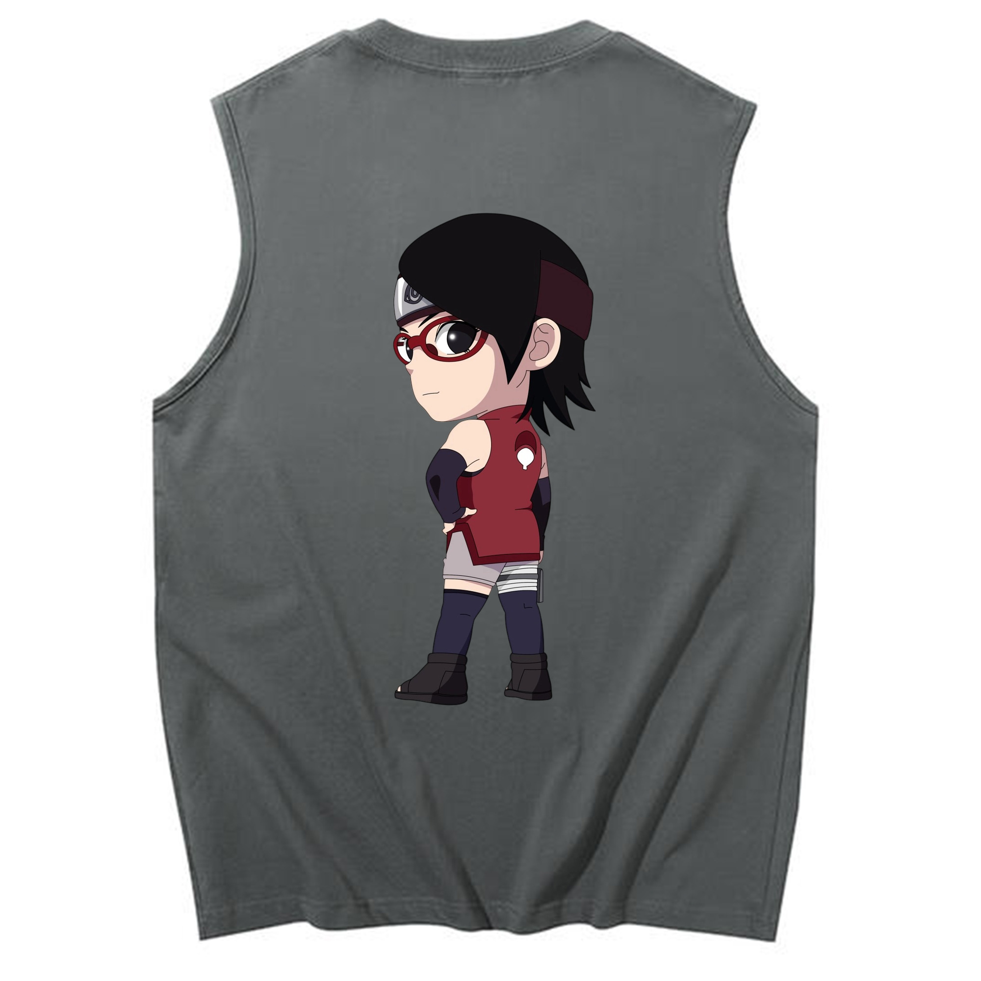 （画像用） NARUTO -ナルト- うちは サラダ Uchiha Sarada コットン100％タンクトップ（背面プリント）